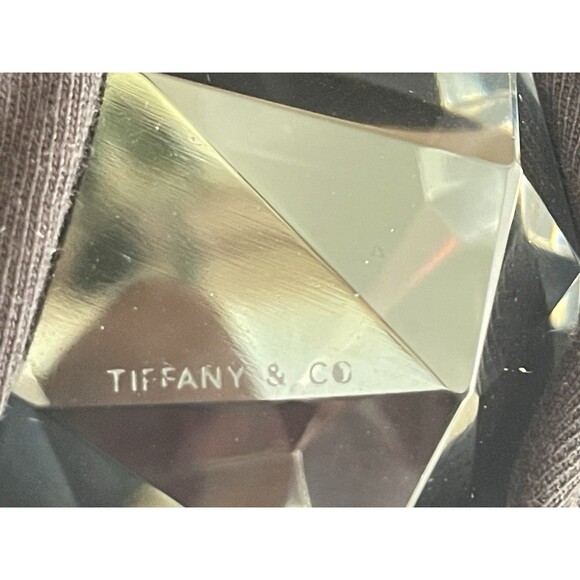 Tiffany & Co. Crystal Diamond Shape Paperweight Signed – Clear Glass – 4”  Read - Picture 2 of 12